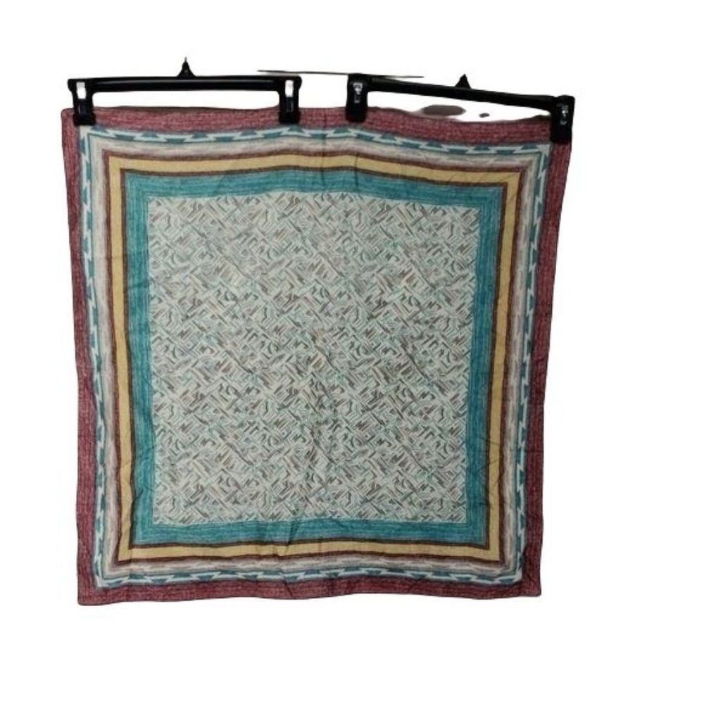 Aztec Festive Boho Picture Frame Scarf‎ Wrap Square purse decoration blue rust